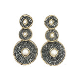 Crystals & Co Black Diamond Three Drops Earrings _10002