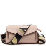Elie Beaumont Nude Leather Envelope Bag with Pink Camouflage Strap_10001