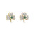 Solvar 14K Gold Diamond & Emerald Shamrock Stud Earrings_10001