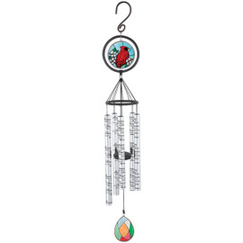 35" Stained Glass Sonnet Wind Chime - Cardinal - Heaven in Home