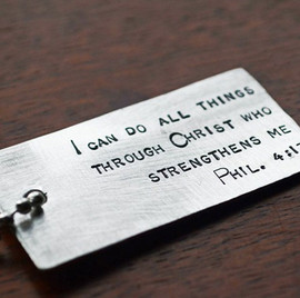 Philippians 4:13 Scripture Dog Tag