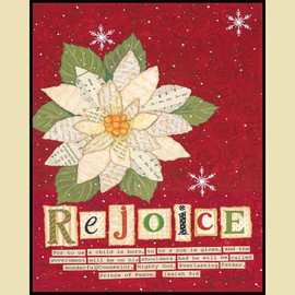 Rejoice Poinsettia Mounted Print