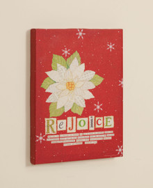 Rejoice Poinsettia Wrapped Canvas Print