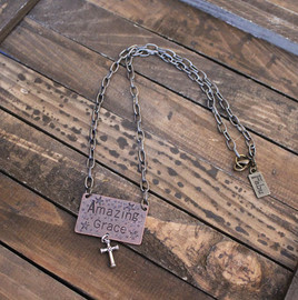 Amazing Grace Necklace with Cross