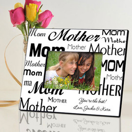Personalized Mom-Mother Frame - Black/White