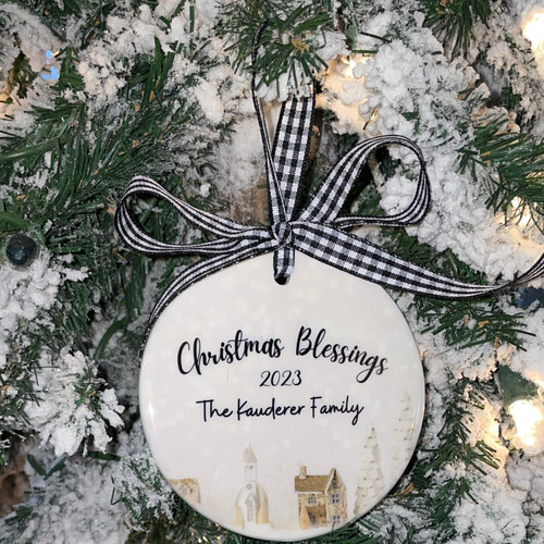Christmas Blessings Personalized Christmas Tree Ornament Gift