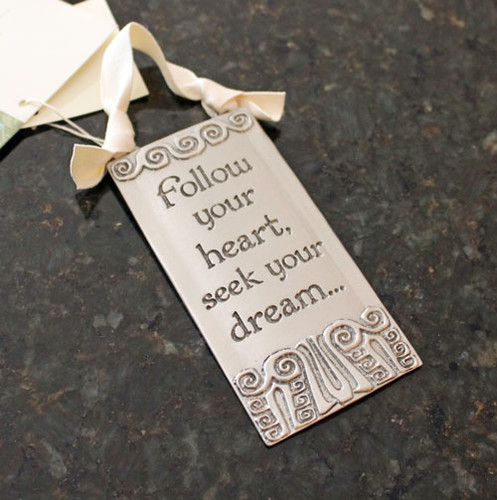 "Follow Your Heart" Pewter Wall Ornament by Cynthia Webb