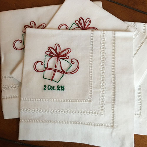 Christmas Gift Tea Napkins - Set of Four