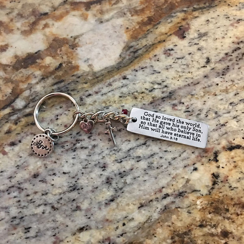 John 3:16 Key Ring with Charms