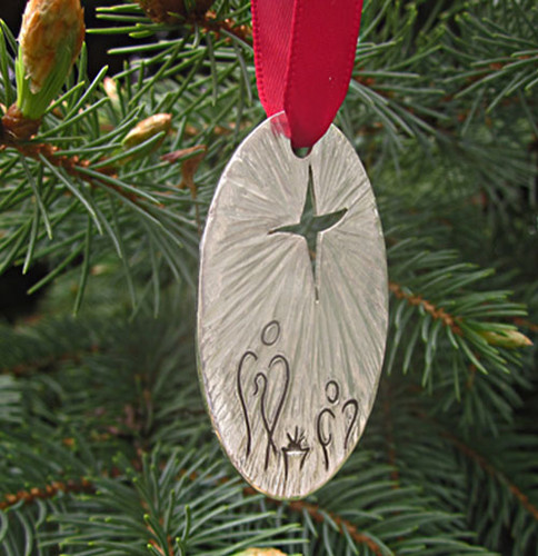 Nativity Pewter Ornament