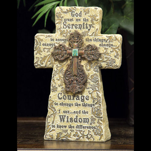 8" Serenity Prayer Standing Cross