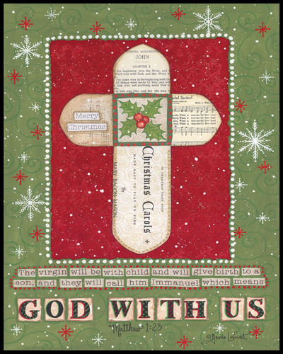 Christmas Cross Mounted Print