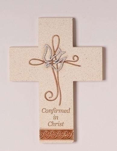 Confirmation Wall Cross - Wire Dove & Cross