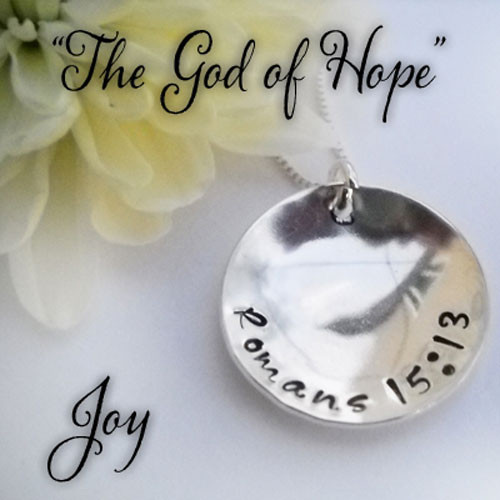 JOY Romans 15:13 Sterling Silver Necklace