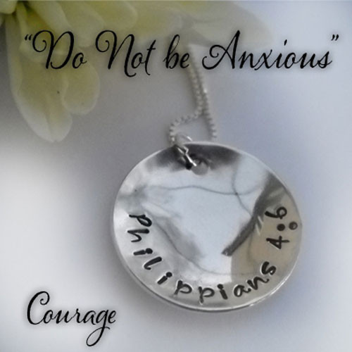 Philippians 4:6 Sterling Silver Necklace "COURAGE"