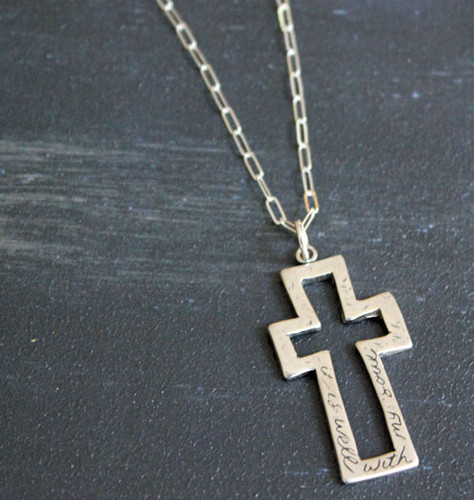 It is Well... Sterling Silver Cross Necklace