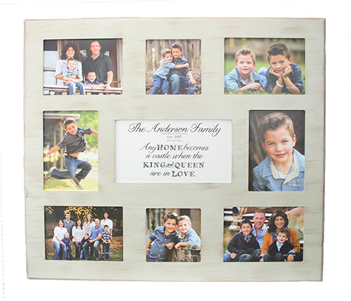 Personalized Photo Frame for 8 Photos - Wicker