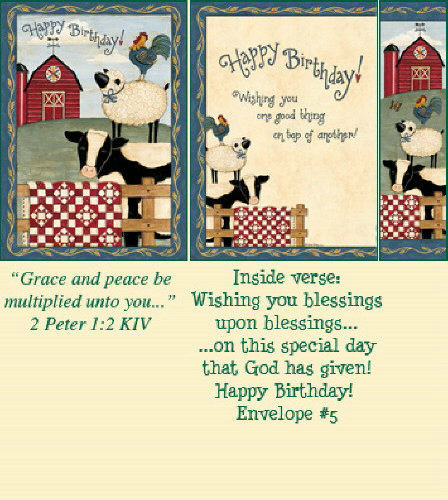 Birthday Bookmark Card - Farm Animals