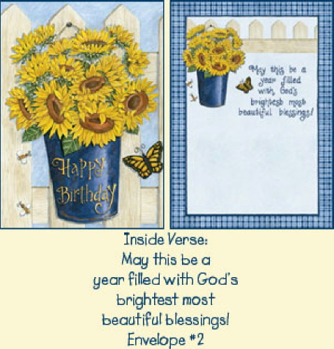 Psalms Birthday Card - Sunflowers