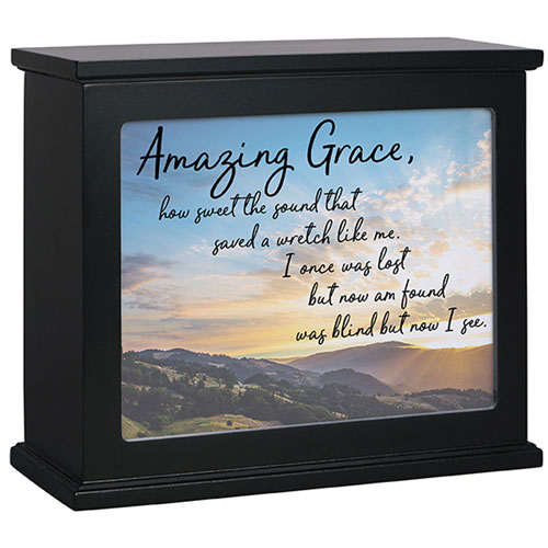 Black Light Box with Amazing Grace Insert Christian Gifts Place