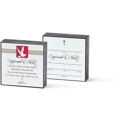 Confirmed In Christ Tabletop Confirmation Block Christian Gifts Place
