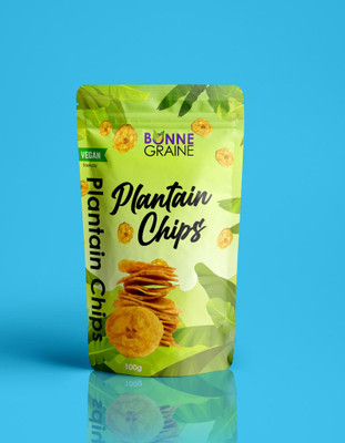 Plantain Chips with salt and bay leaf.