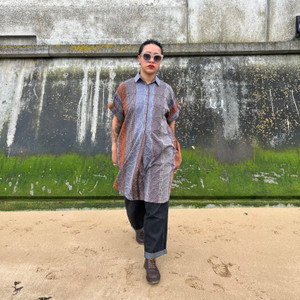 Shirtdress-Orange & Grey Molecular Shirtdress-Orange & Grey Molecular