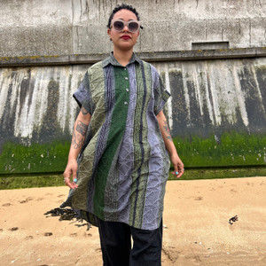 Shirtdress - Green & Grey Molecular Shirtdress - Green & Grey Molecular