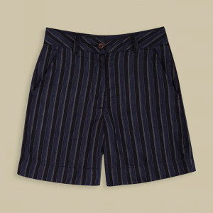Bangja Shorts - Blue Linen Stripe - ON SALE Bangja Shorts - Blue Linen Stripe - ON SALE