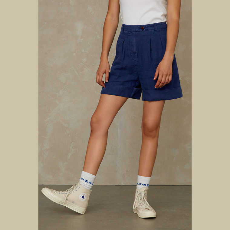 Marisol shorts- Navy linen