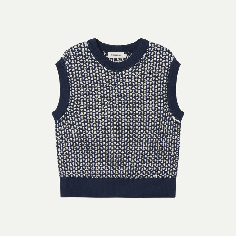 Aria Knitted Vest - Navy - ON SALE