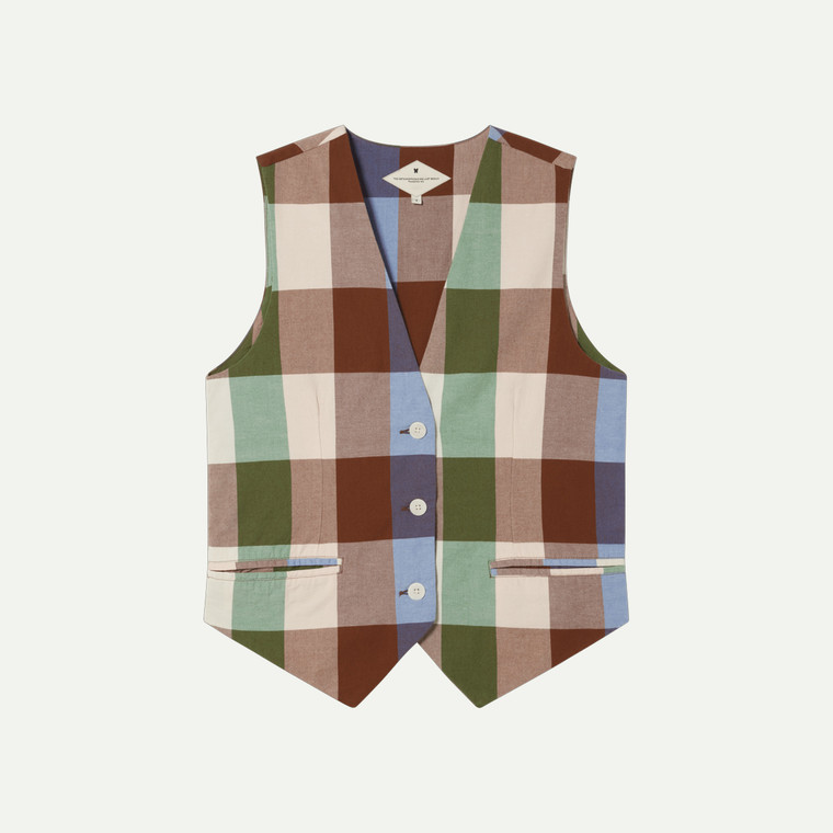 Edith Vest - multi Check - ON SALE