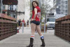 Bold rainbow tube socks for LGBTQ+ fashion and visibility