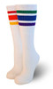 Allies and queer individuals wearing rainbow socks to honor pride
