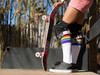 waiting for my turn to drop in the bowl.  i love wearing my pride socks when i skate