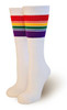 retro pride socks under the knee
