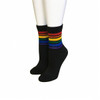 show off your black low cut rainbow pride socks anywhere you go