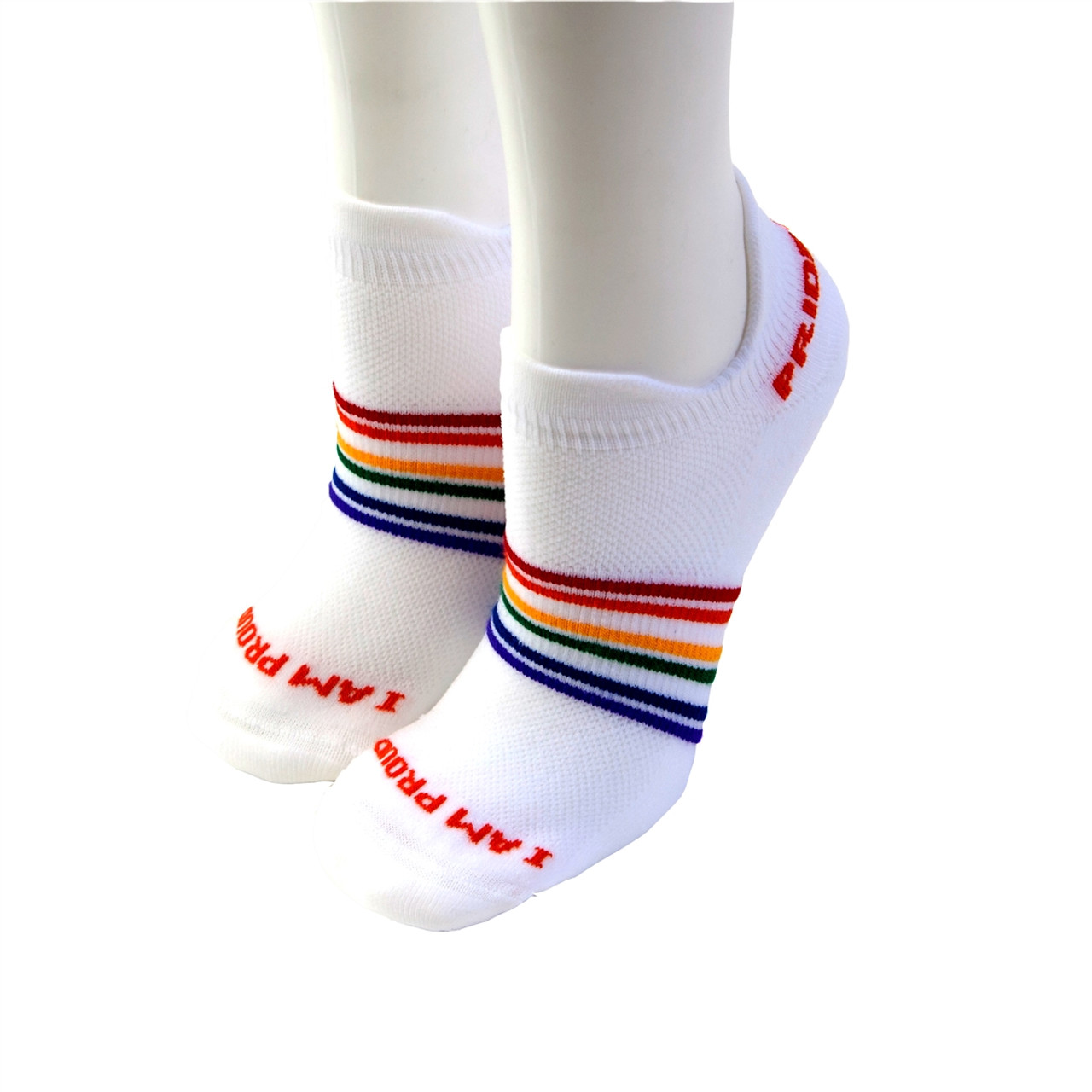 Rainbow Striped Anklet Toe Socks