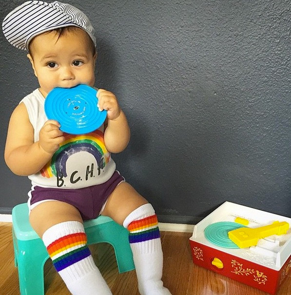 Rocking Baby Rainbow Tube Socks Unique Socks Pride Socks