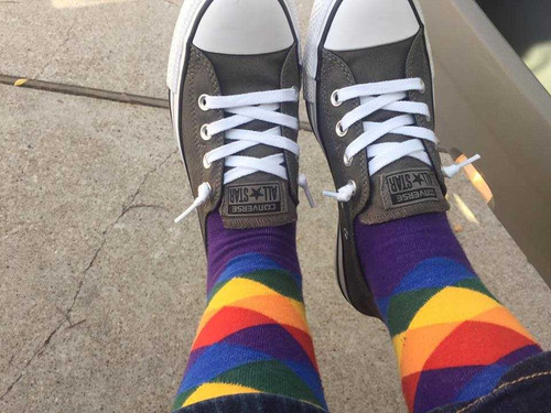 hanging out in my argyle pride socks