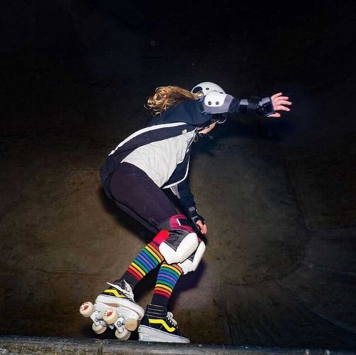 Unisex rainbow compression socks for allies and queer athletes