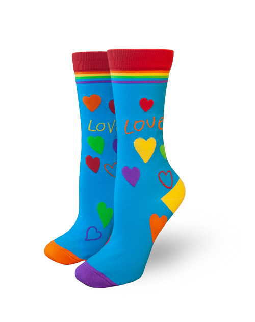 rubys rainbow heart happy socks