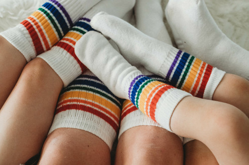 19 KNEE HIGH Striped Tube Socks