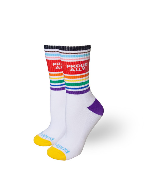 Proud ally pride sock.  Let people know they are safe with you.