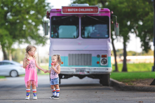Share the love of ice cream with your best friend while wearing your pride socks. Share the love of ice cream with your best friend while wearing your pride socks.