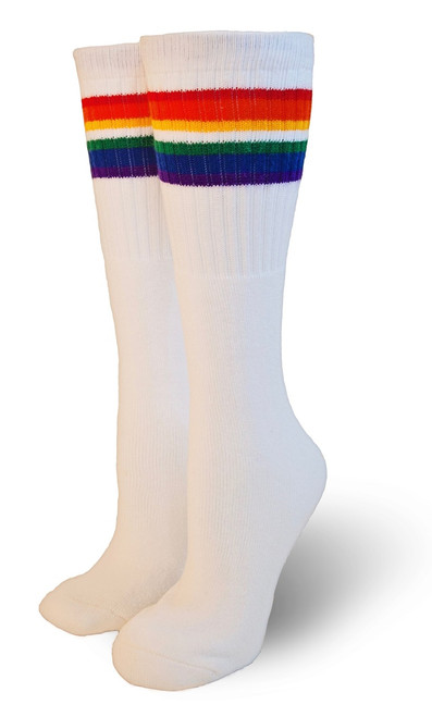 retro childrens rainbow tube socks