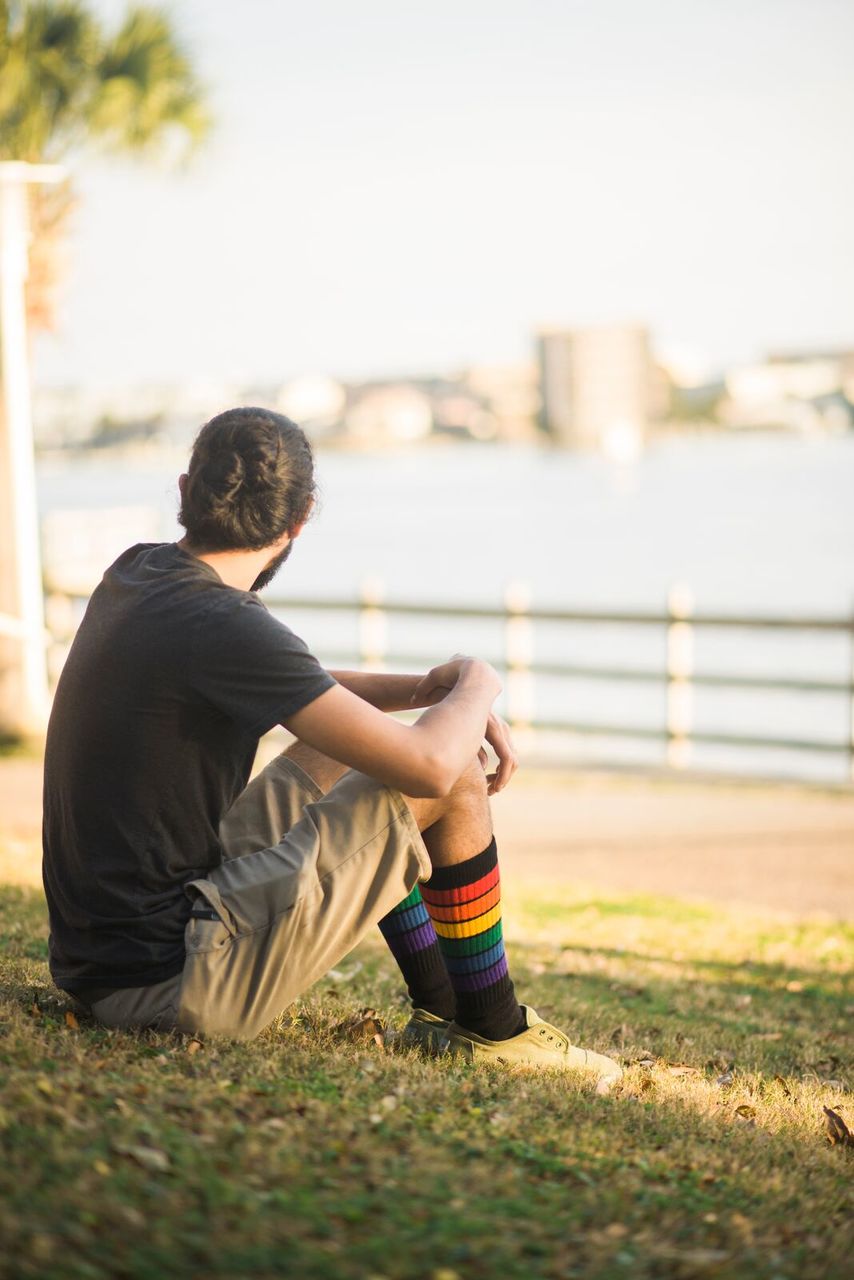 Unisex High Roller Stripe Socks | Sockshop Black/Rainbow