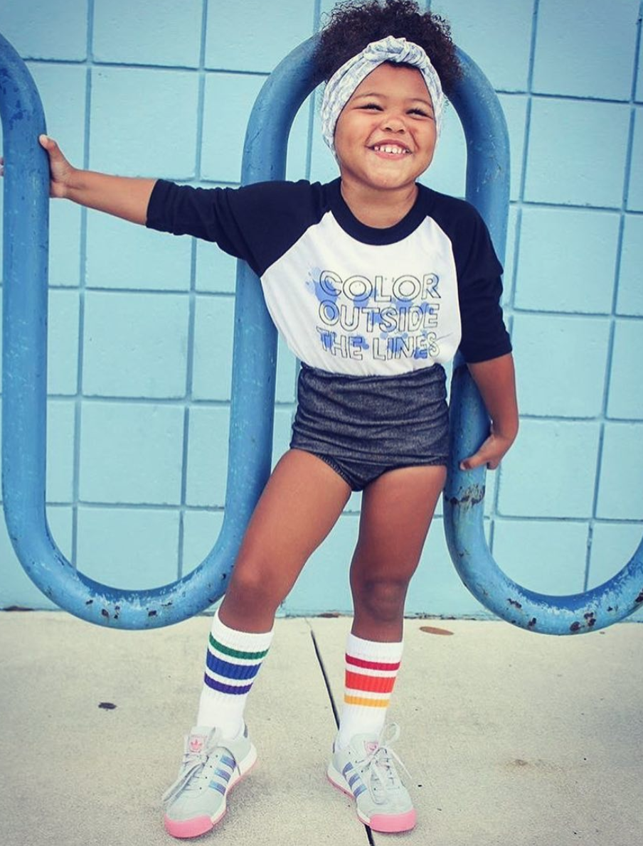 Kids' 3- Stripe Retro Rainbow Tube Socks