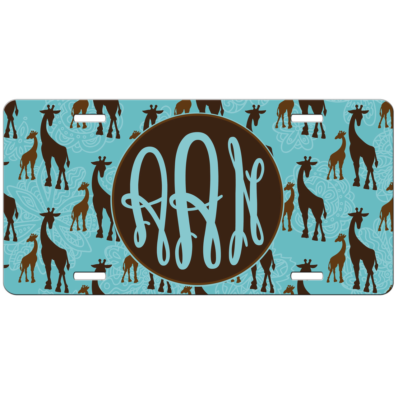 Giraffe Front License Plate Monogram License Plate - Simply Customized