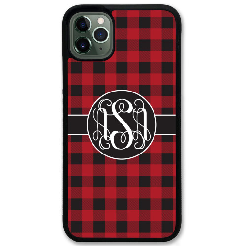 Black and White Monogram Tough iPhone Case